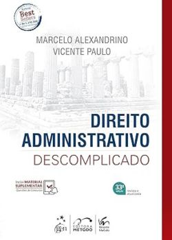 Capa do Livro: Direito Administrativo Descomplicado﻿. Marcelo alexandrino